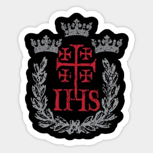 IHS Jerusalem Cross Sticker